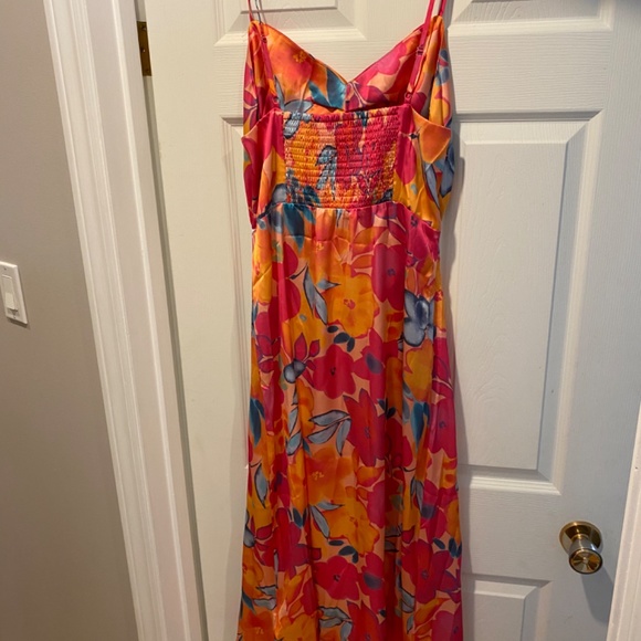 Floral Cutout Satin Midi Dress - Picture 3 of 3